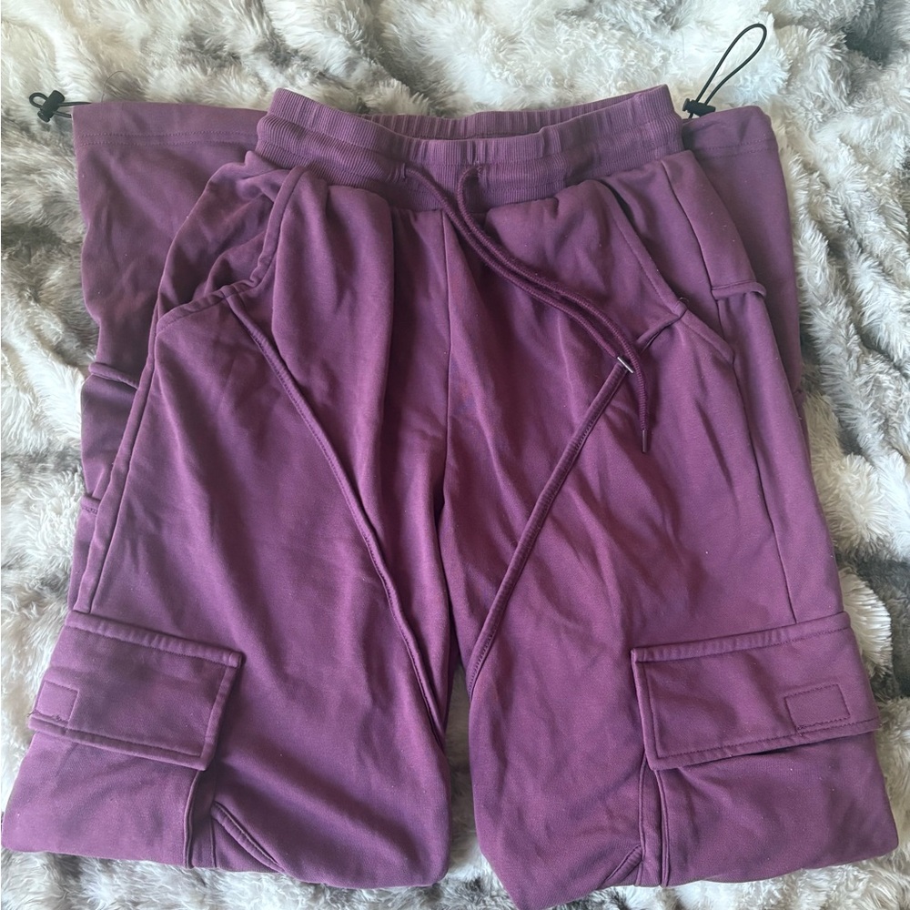 Women's Purple Cargo Sweatpants